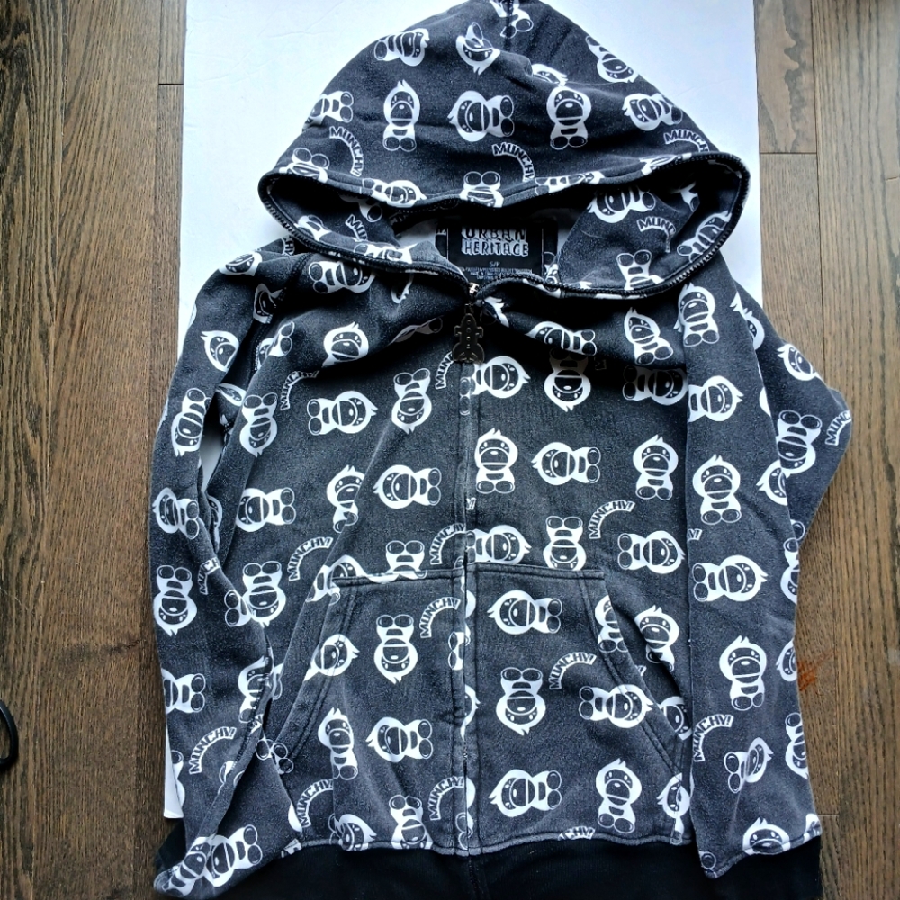 Full Zip Hoodie Monkey Print Baby Milo Lookalike